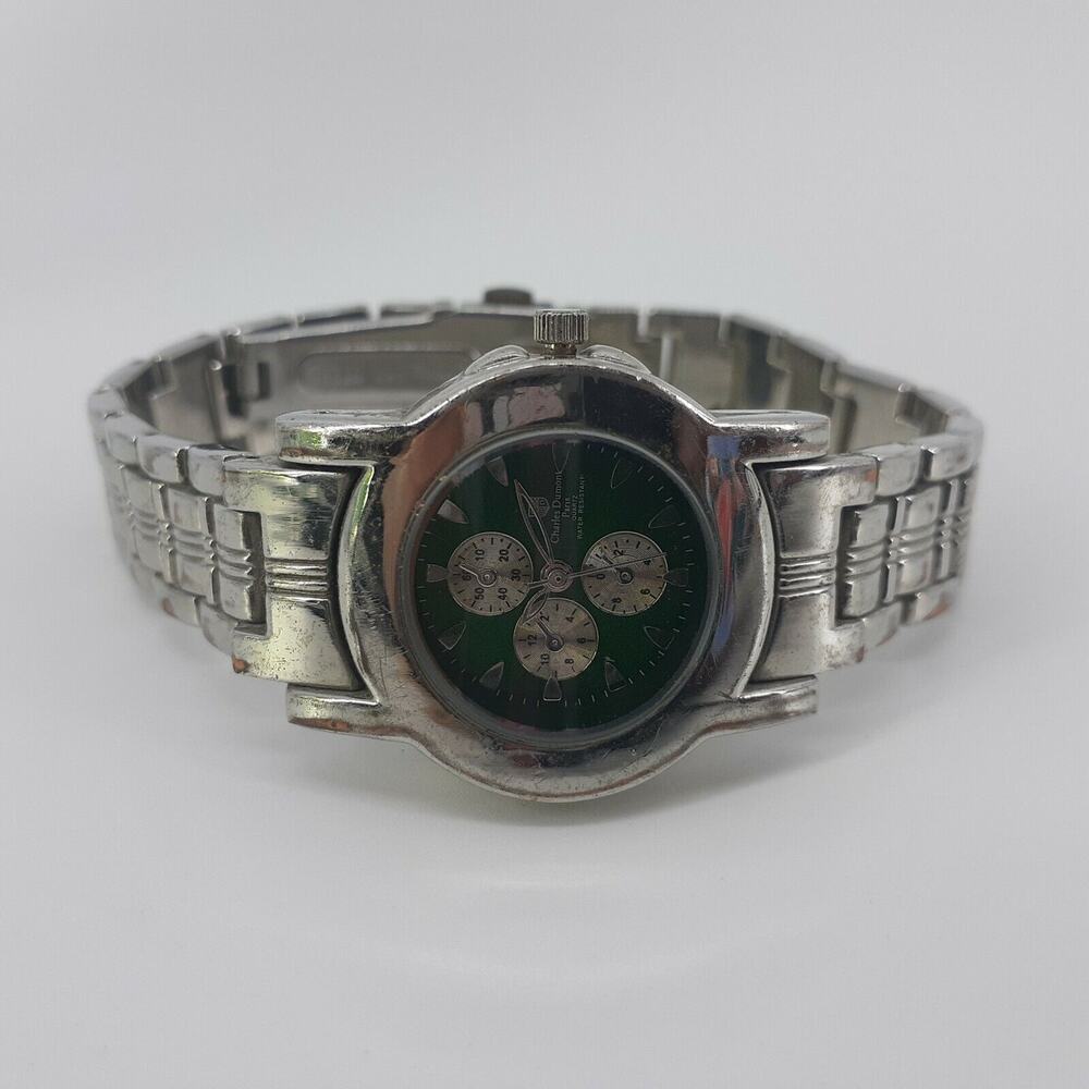 Charles Dumont Green Dial Chronological Water Resistant No. 1509 Bracelet Watch